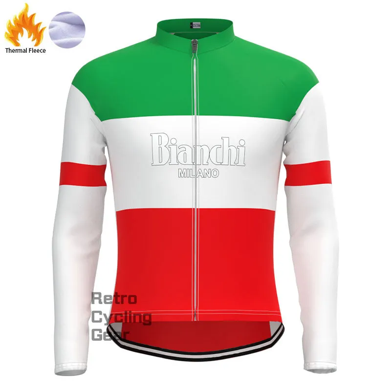 Bianchi Green red Fleece Retro Cycling Kits