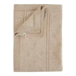 Bibs - Knitted blanket, 100% organic cotton, pointelle vanilla