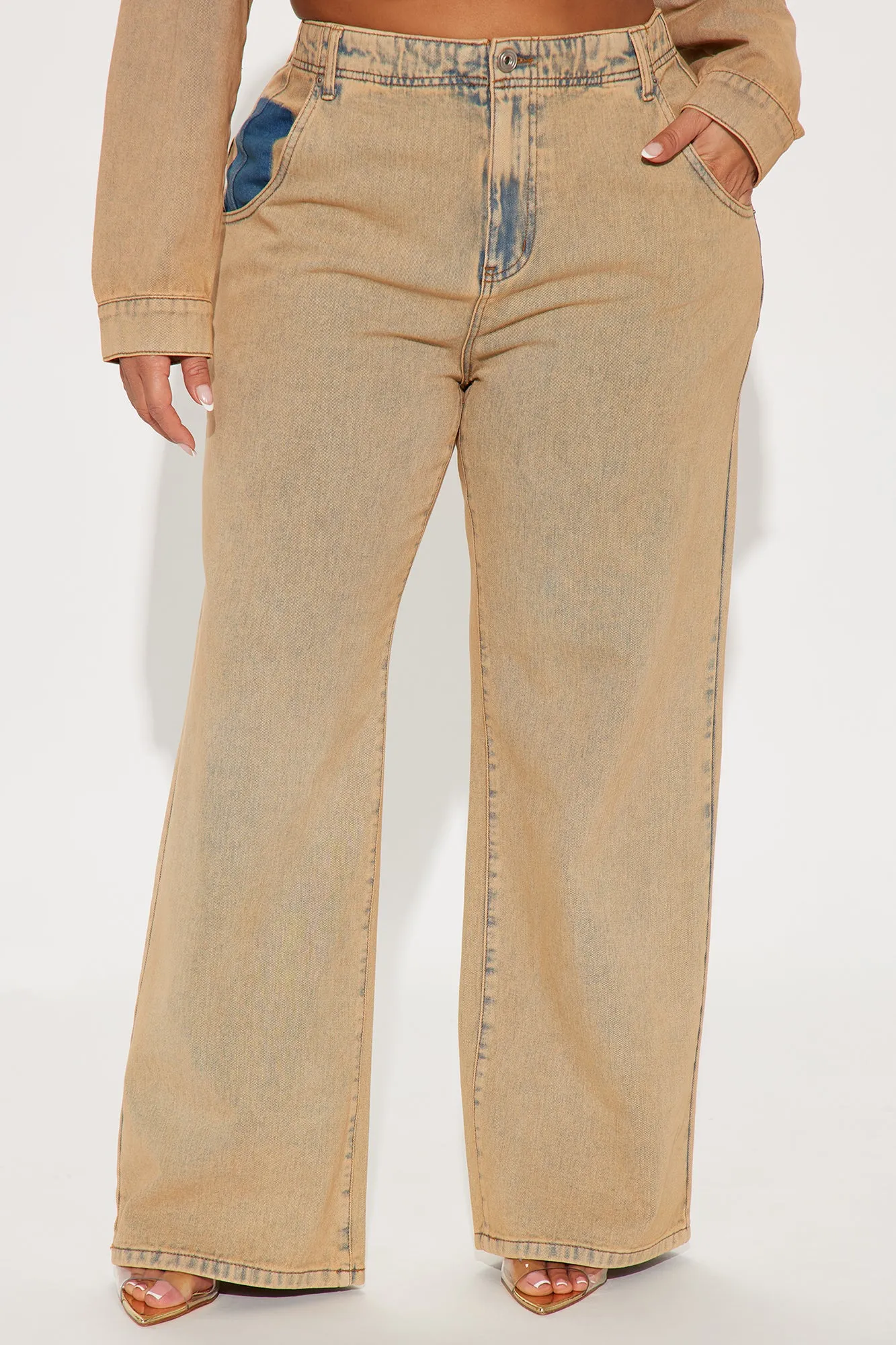 Big Attraction Tinted Baggy Jeans - Mocha