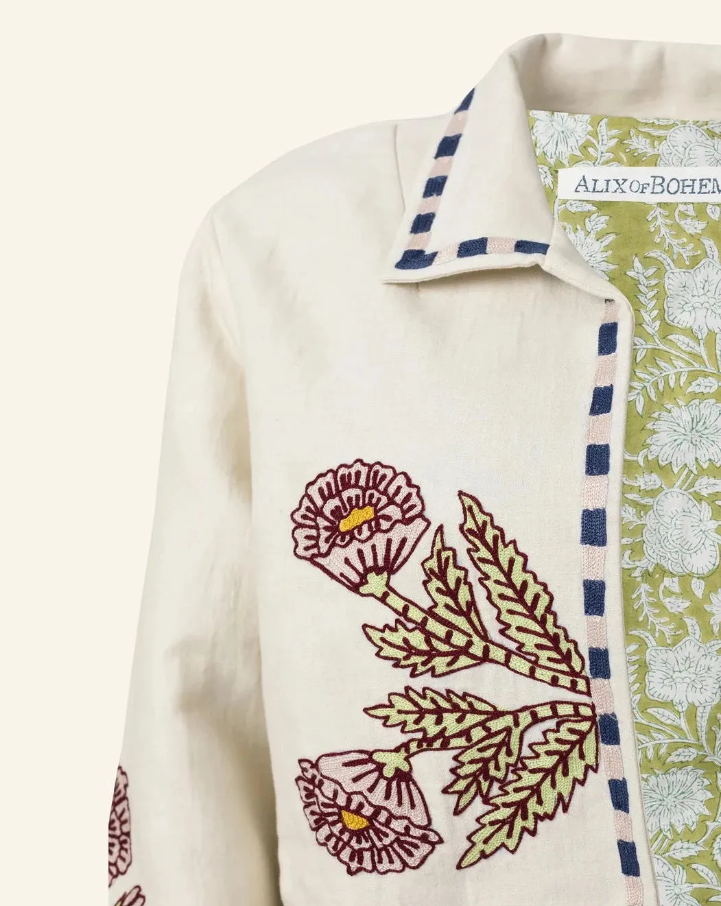 Big Bloom Embroidered Jacket, Off-White Jacket