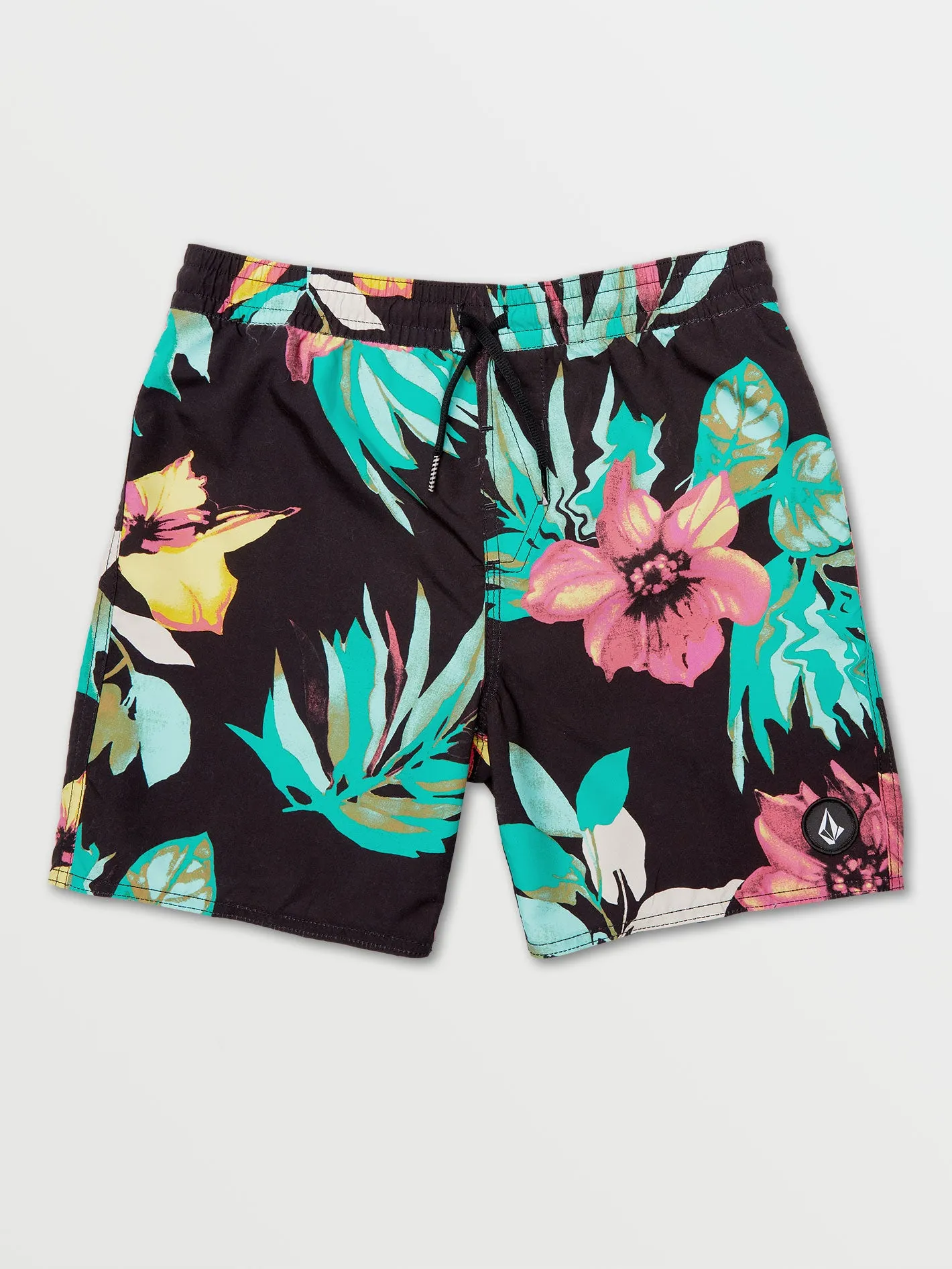 Big Boys Marble Floral Mod-Tech Trunks - Black