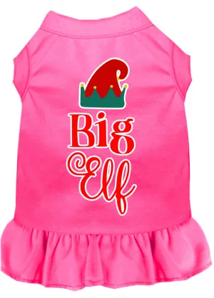 Big Elf Screen Print Dog Dress Bright Pink Lg