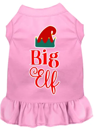 Big Elf Screen Print Dog Dress Light Pink Xl