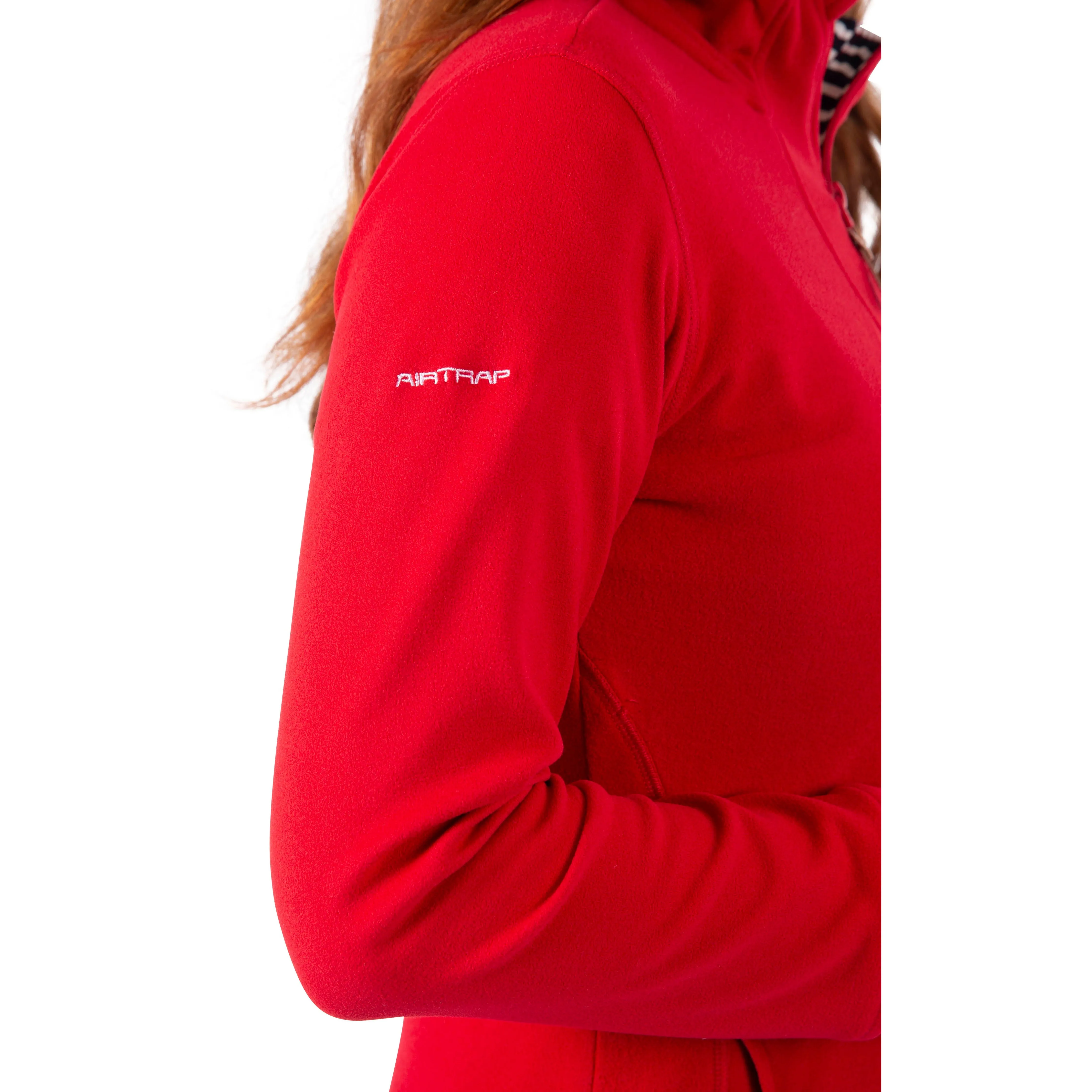 Big Heart Women's Heavier Half Zip Fleece Top in Red