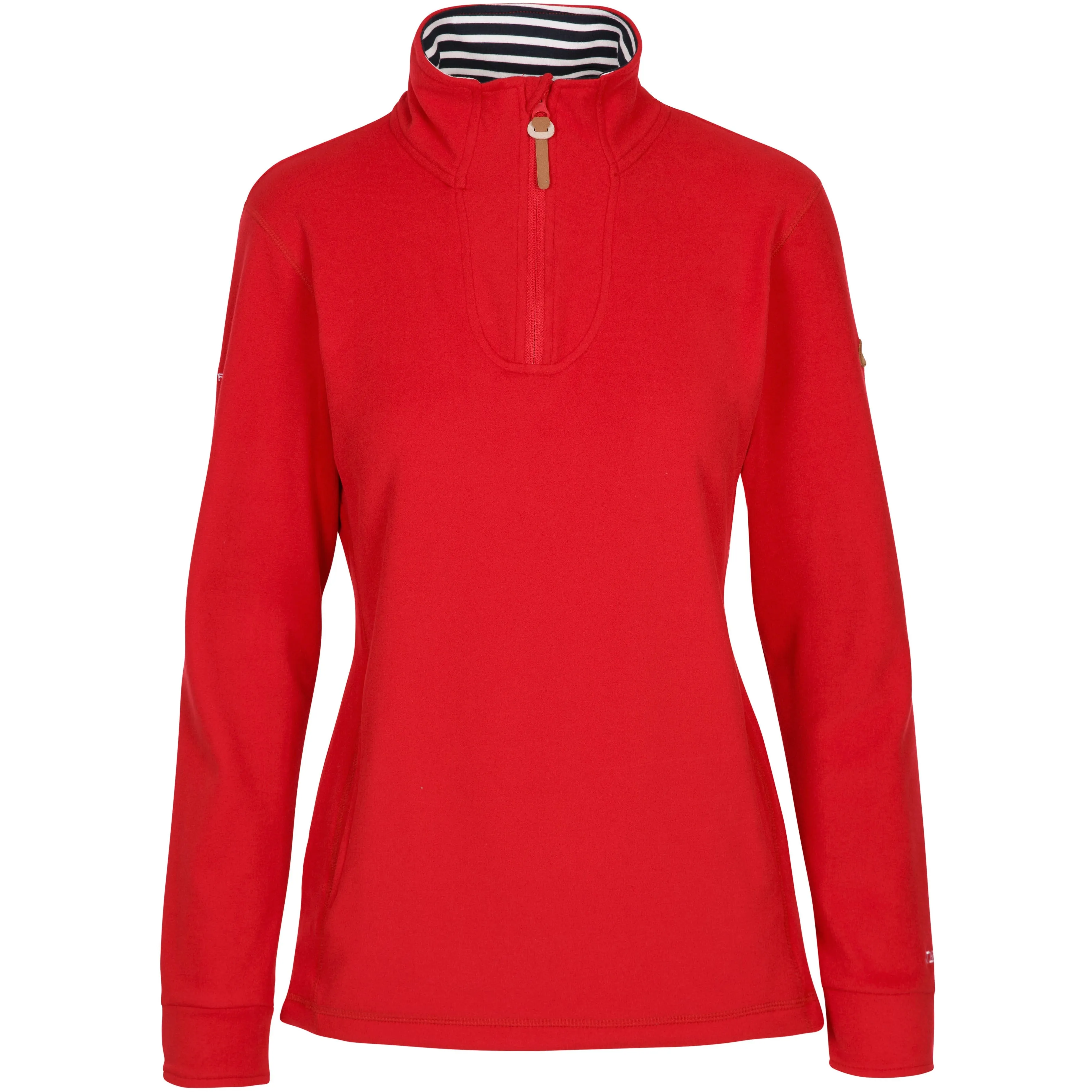 Big Heart Women's Heavier Half Zip Fleece Top in Red