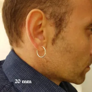 Big Hoop Earrings in Sterling Silver for Men