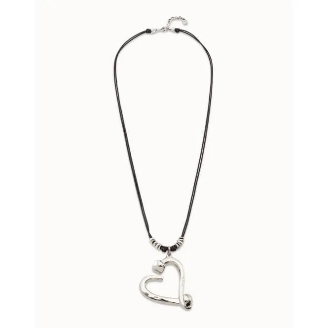 Big Love Silver Leather Necklace