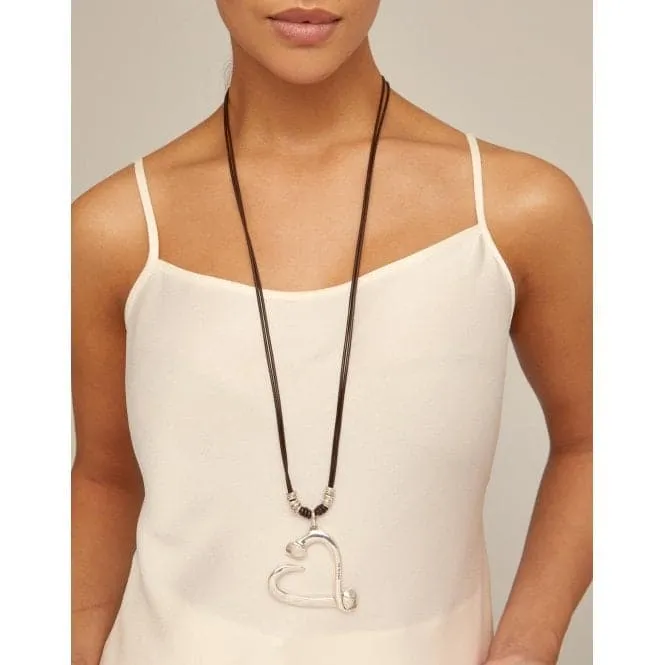 Big Love Silver Leather Necklace