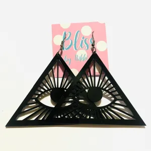 Big Pyramid Eye Acrylic Statement Earrings