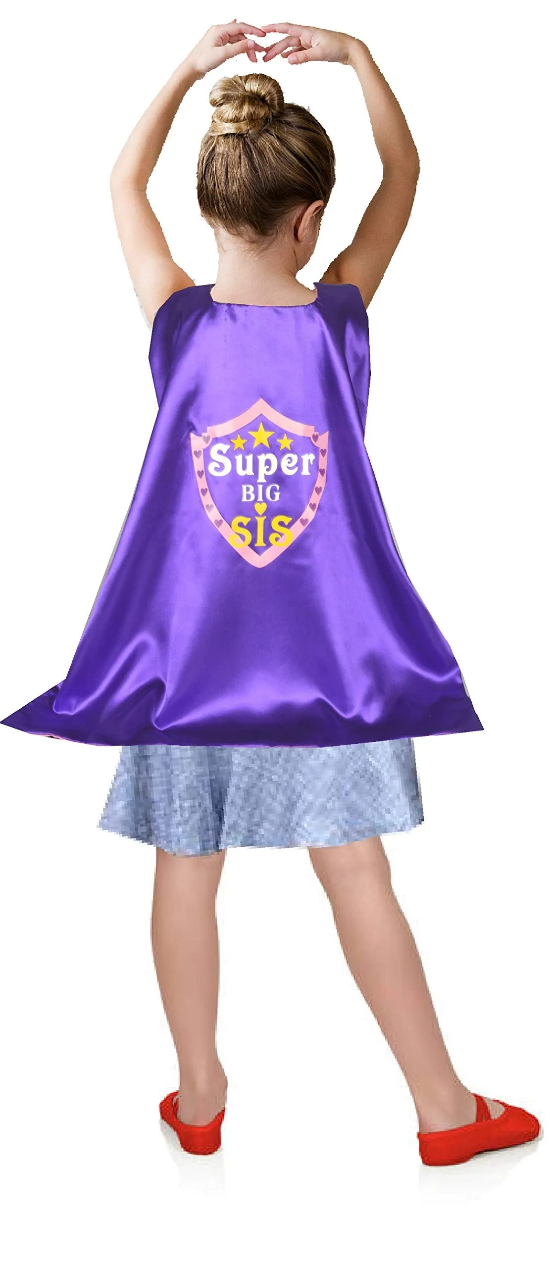 Big Sister Superhero Cape, Sister Gift Superhero Mask, Capes and Lanyard with Badge, Gifts