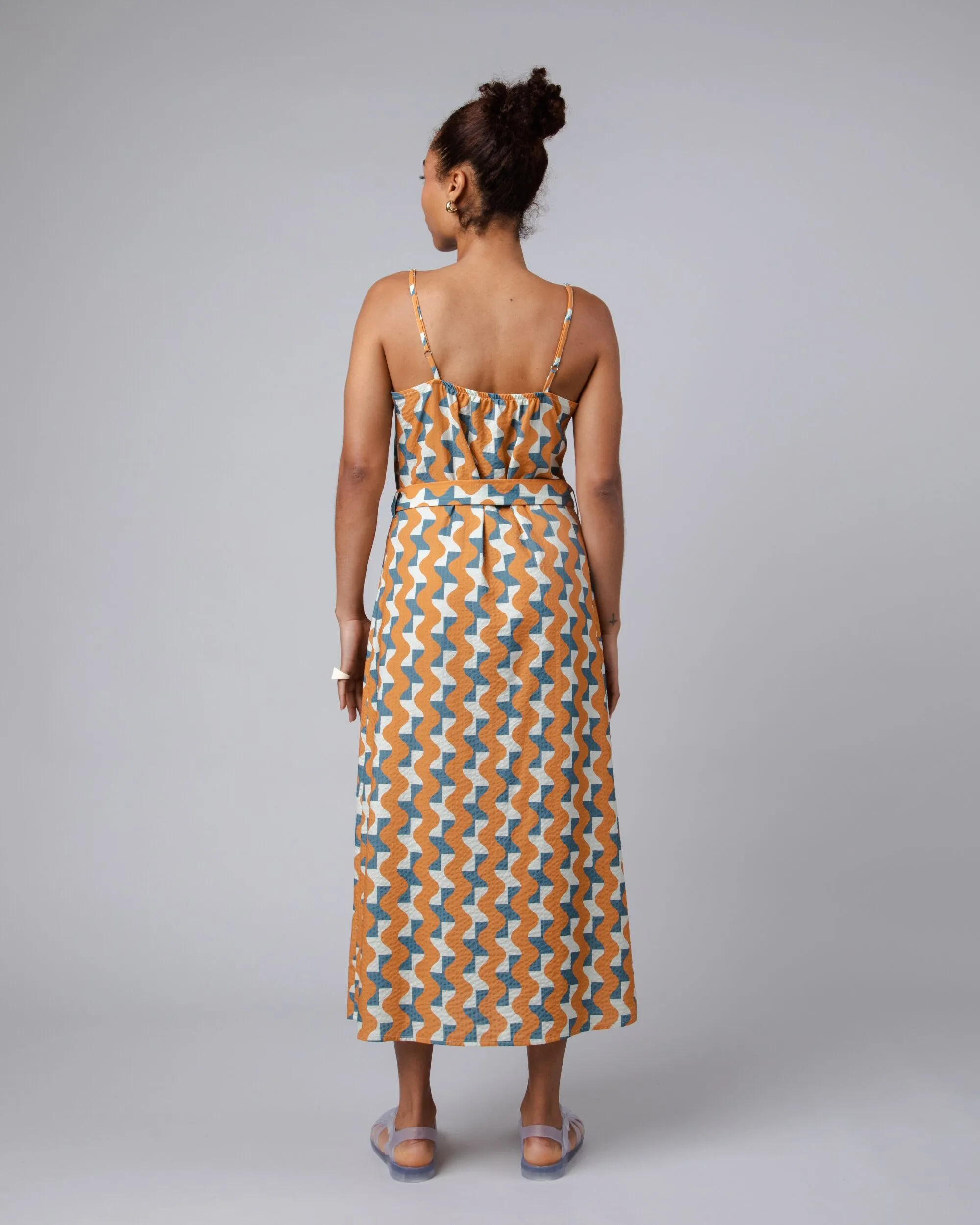 Big Tiles Long Dress Ochre