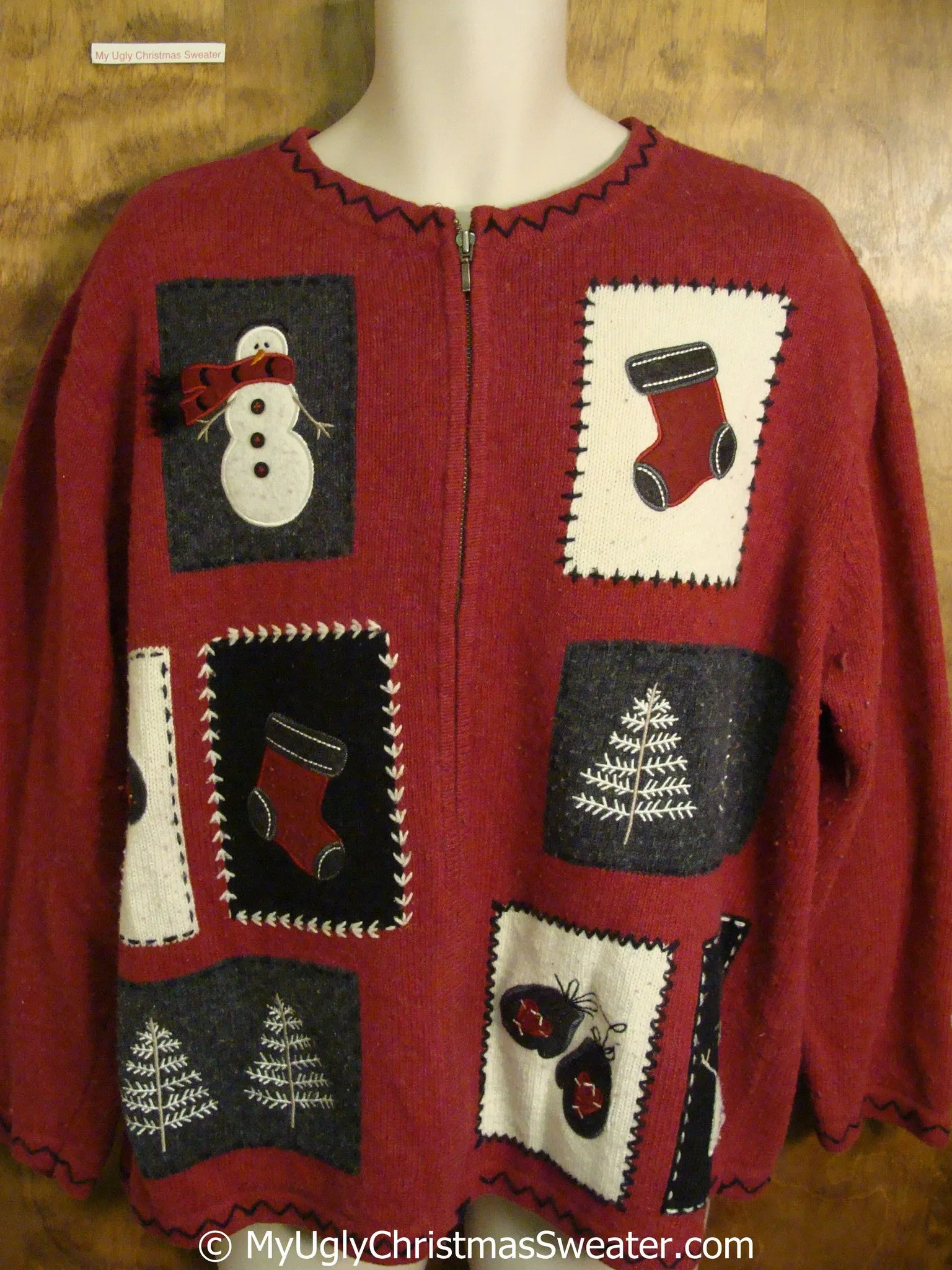 Big XXXL Red Crafty Ugly Christmas Sweater