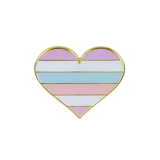 Bigender Pride Heart Enamel Pin