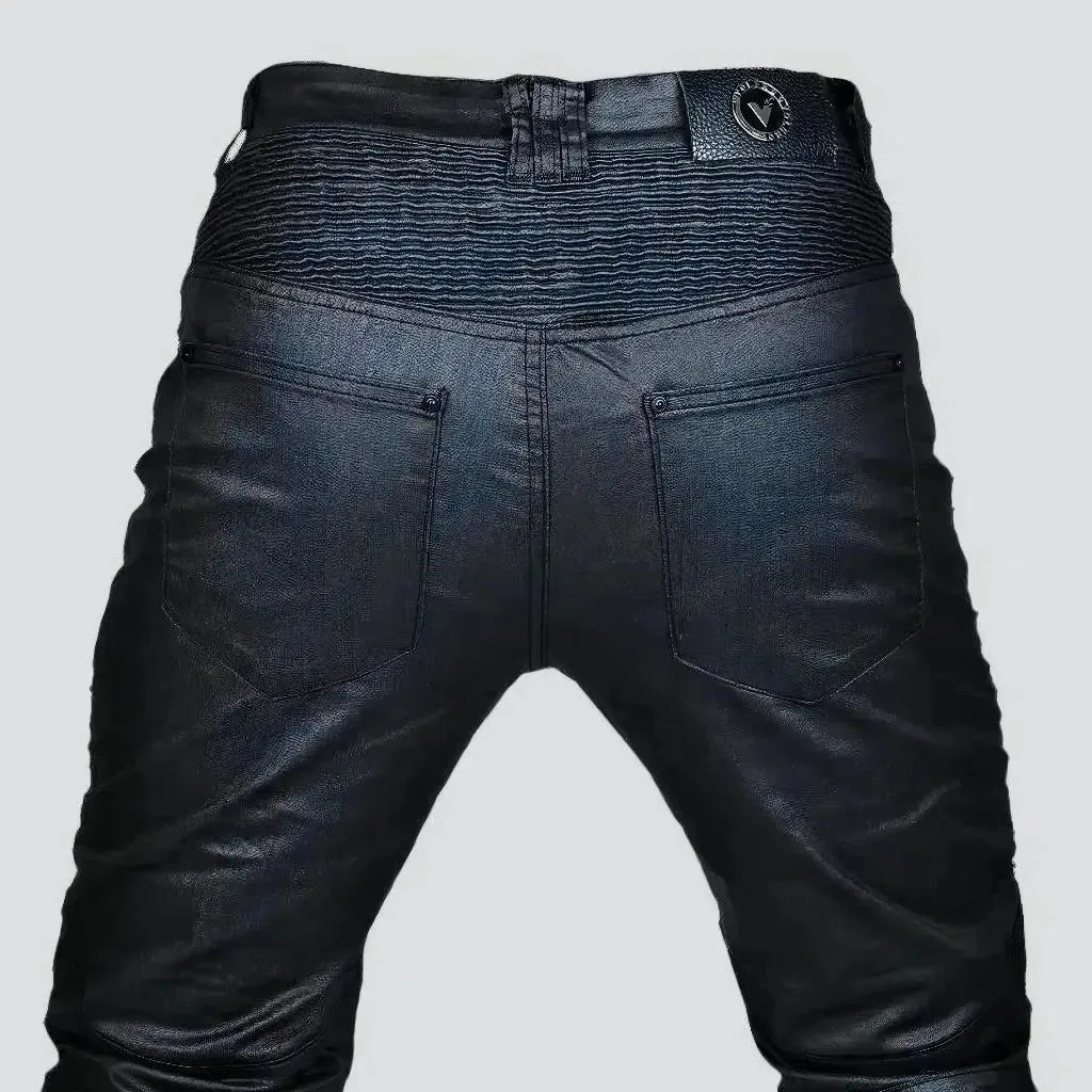 Biker men's wax jeans