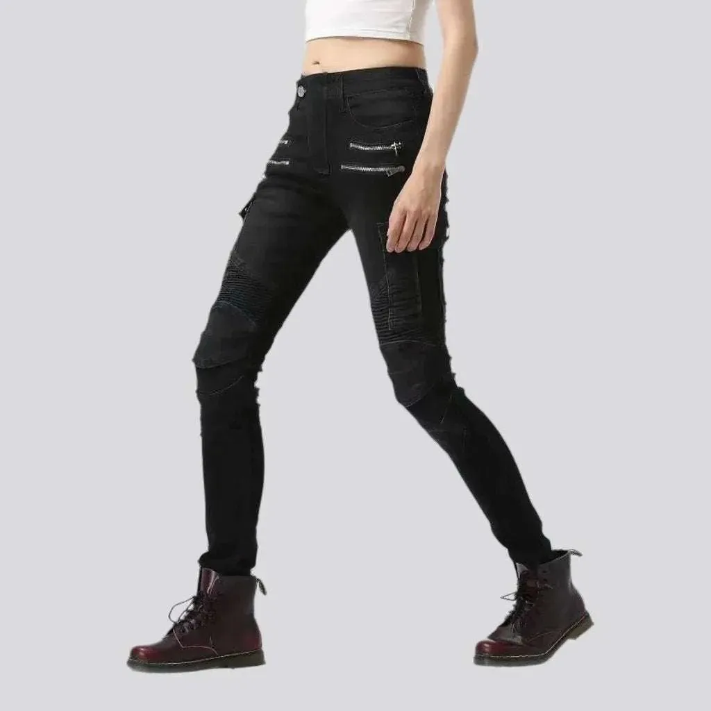 Biker protective jeans
 for women