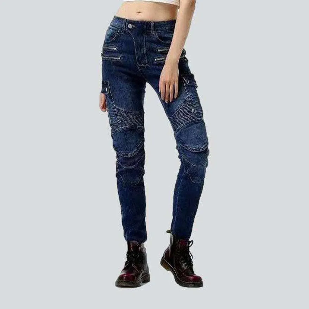 Biker protective jeans
 for women