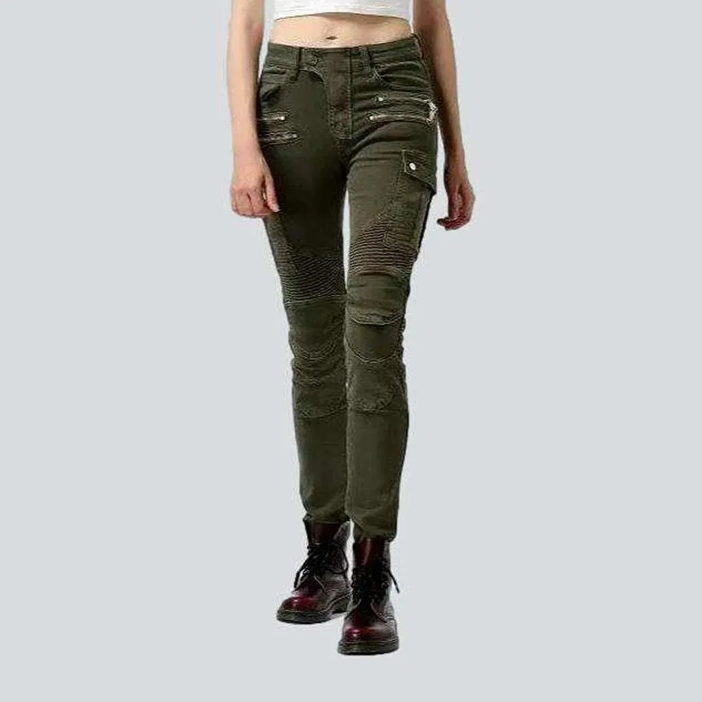 Biker protective jeans
 for women