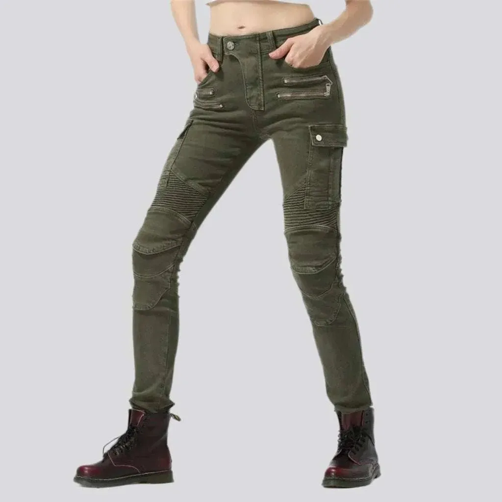 Biker protective jeans
 for women