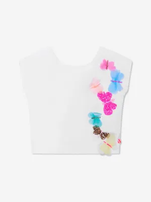 Billieblush Girls Butterfly T-Shirt in White