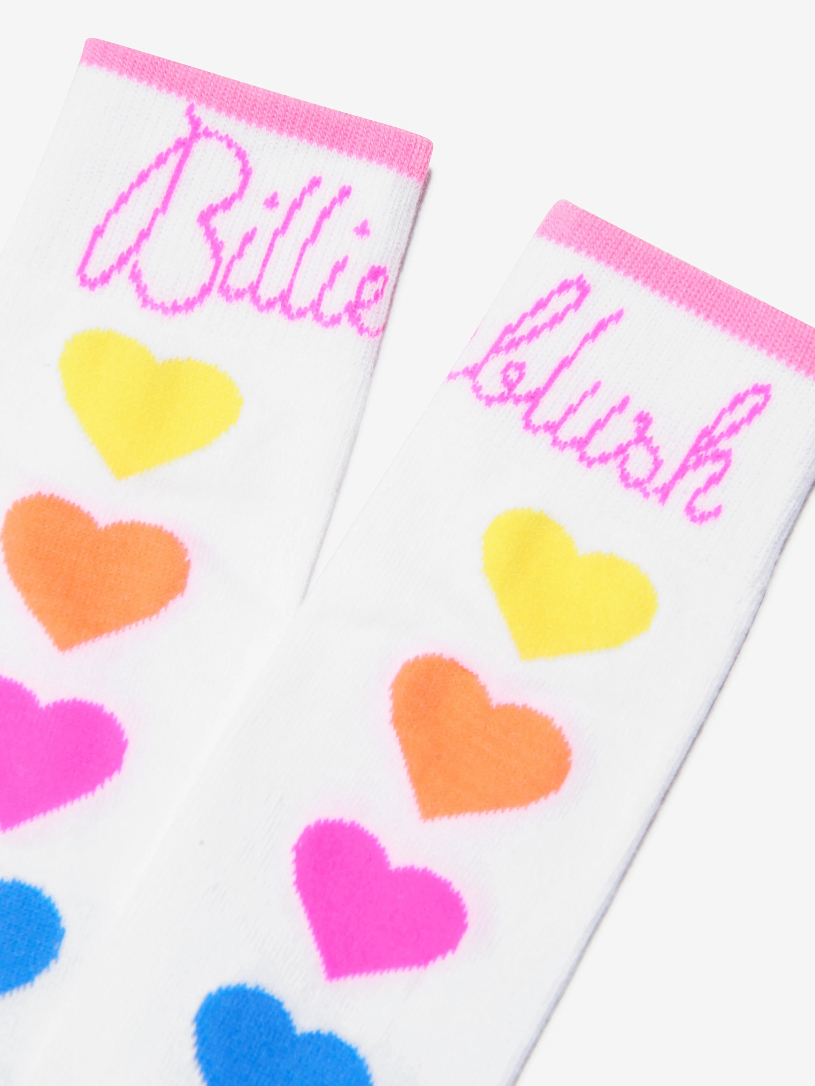 Billieblush Girls Jacquard Heart Socks in White