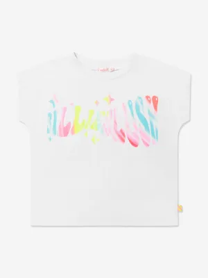 Billieblush Girls Logo Print T-Shirt in White