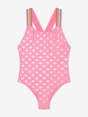 Billieblush Girls Shell Swimsuit in Pink