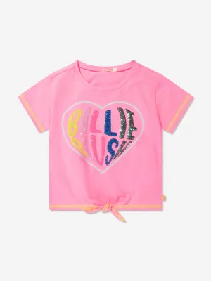 Billieblush Girls Tie Front T-Shirt in Pink