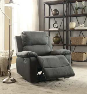 Bina Charcoal Polished Microfiber Recliner (Motion)