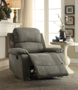 Bina Gray Polished Microfiber Recliner (Motion)