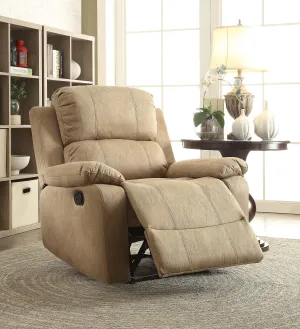 Bina Light Brown Polished Microfiber Recliner (Motion)