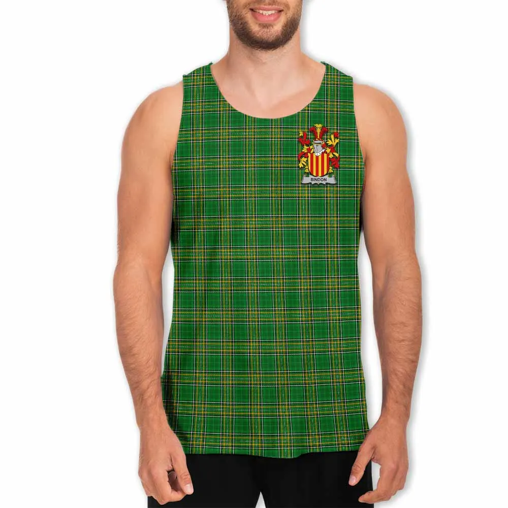 Bindon Irish Clan Tartan Men's Tank Top with Coat of Arms