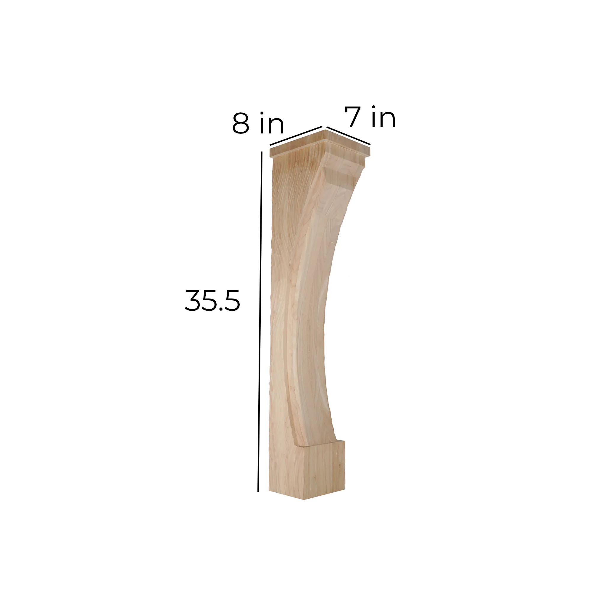 bingltd - 35.5" Ripples Style Mantel Fireplace Leg Corbel (FL-007-RW-UNF)