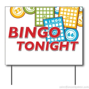 Bingo Tonight Curbside Sign, 24"w x 18"h, Full Color Double Sided