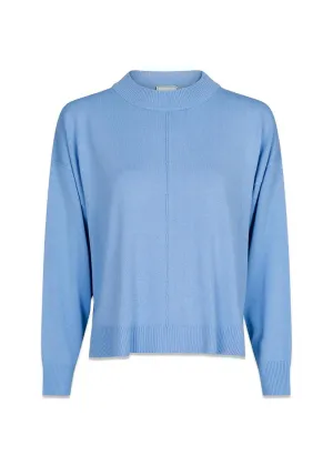 Binni Solid Knit Blouse - Sky Blue