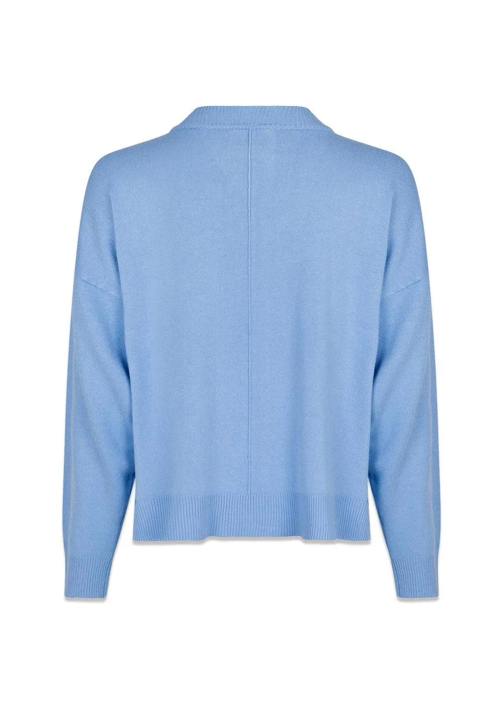 Binni Solid Knit Blouse - Sky Blue