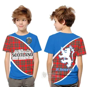 Binning Family Crest Tartan Kid T-Shirt Celebrate Saint Andrew's Day in Style