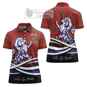 Binning Tartan Women's Polo Shirt with Alba Gu Brath Regal Lion Emblem