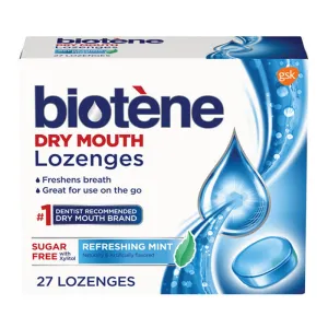 Biotene Dry Mouth Lozenges Refreshing Mint Flavor Sugar Free 27 Count