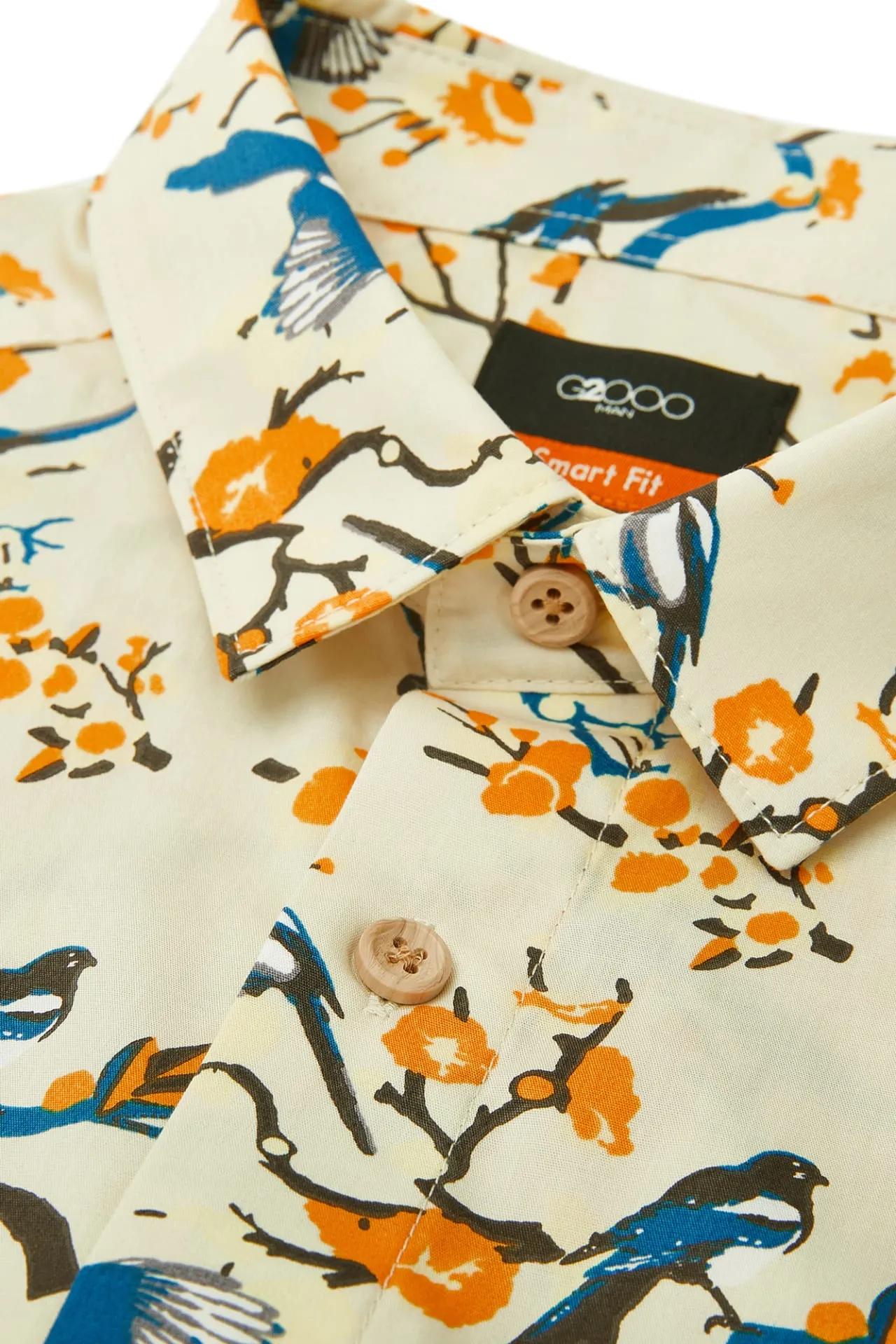 Bird Print Casual Short Sleeve Shirt