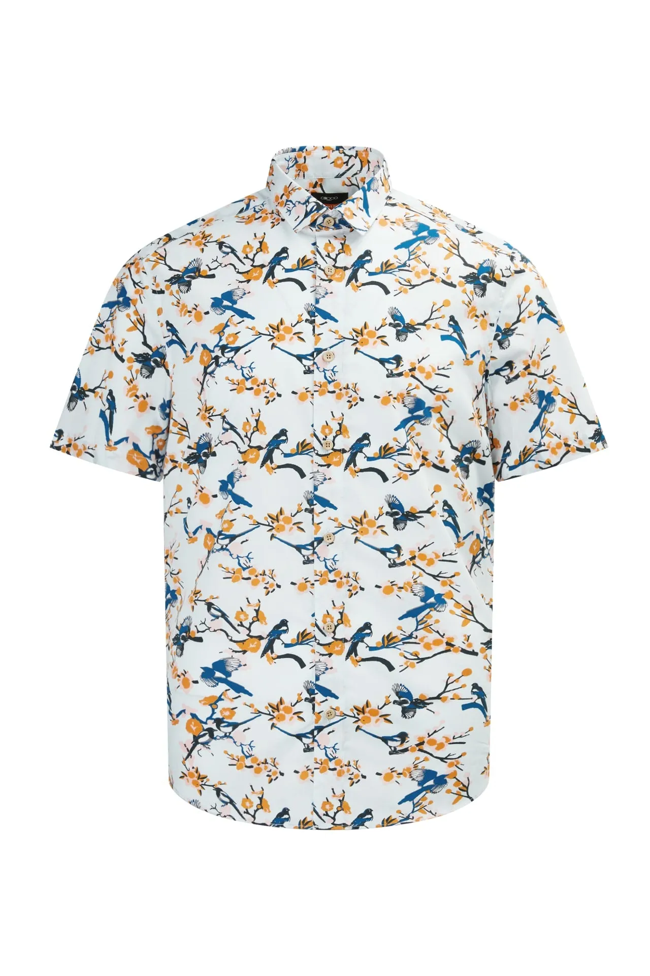 Bird Print Casual Short Sleeve Shirt