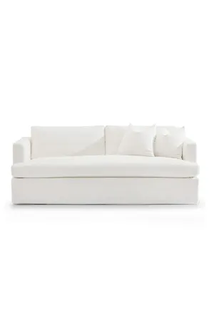 Birdie 3 Seater Slip Cover Sofa - White Linen