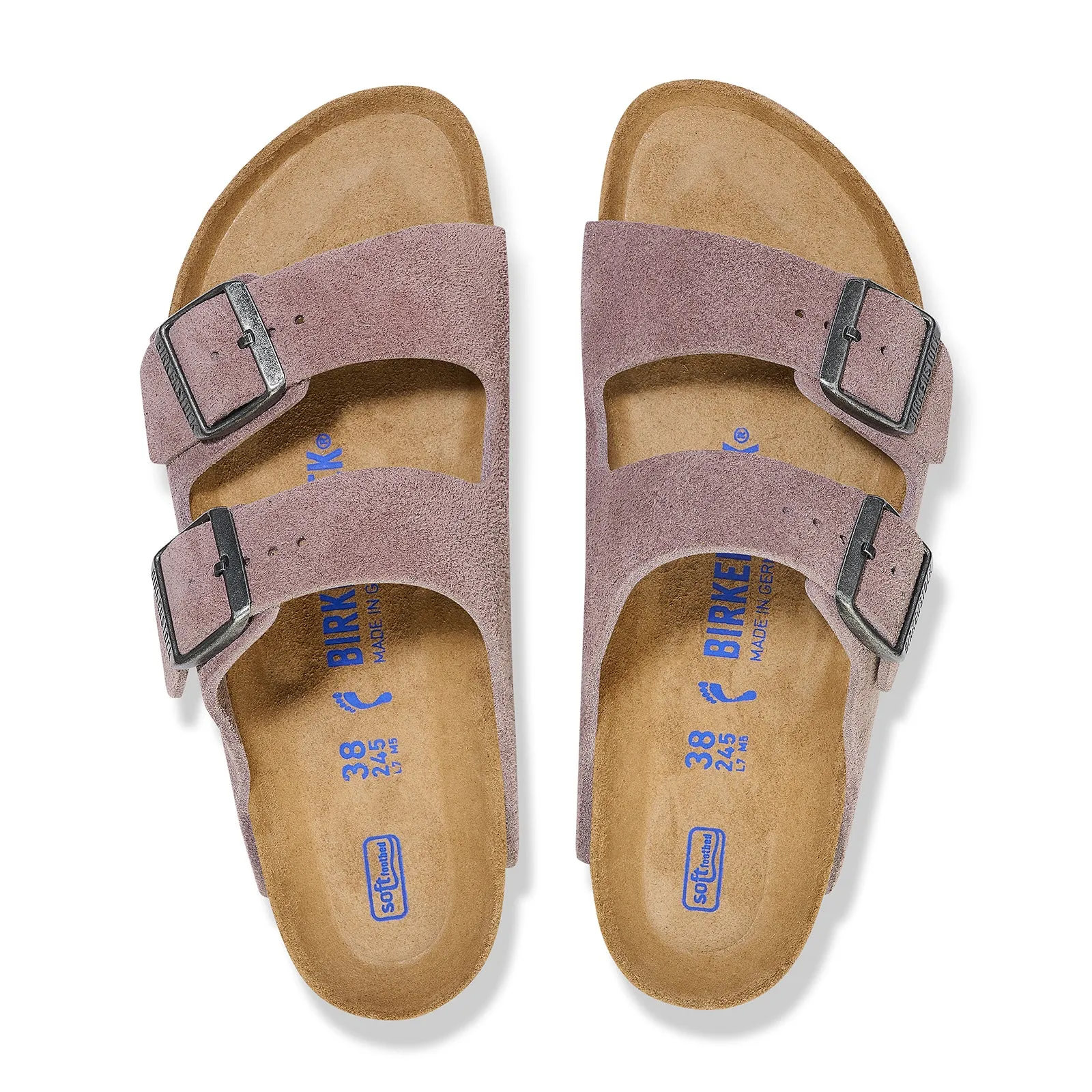 Birkenstock Arizona Soft Footbed Narrow Slide Sandal (Women) - Faded Purple Suede