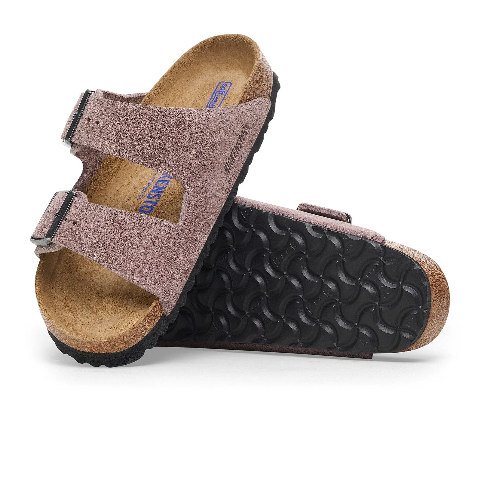 Birkenstock Arizona Soft Footbed Narrow Slide Sandal (Women) - Faded Purple Suede