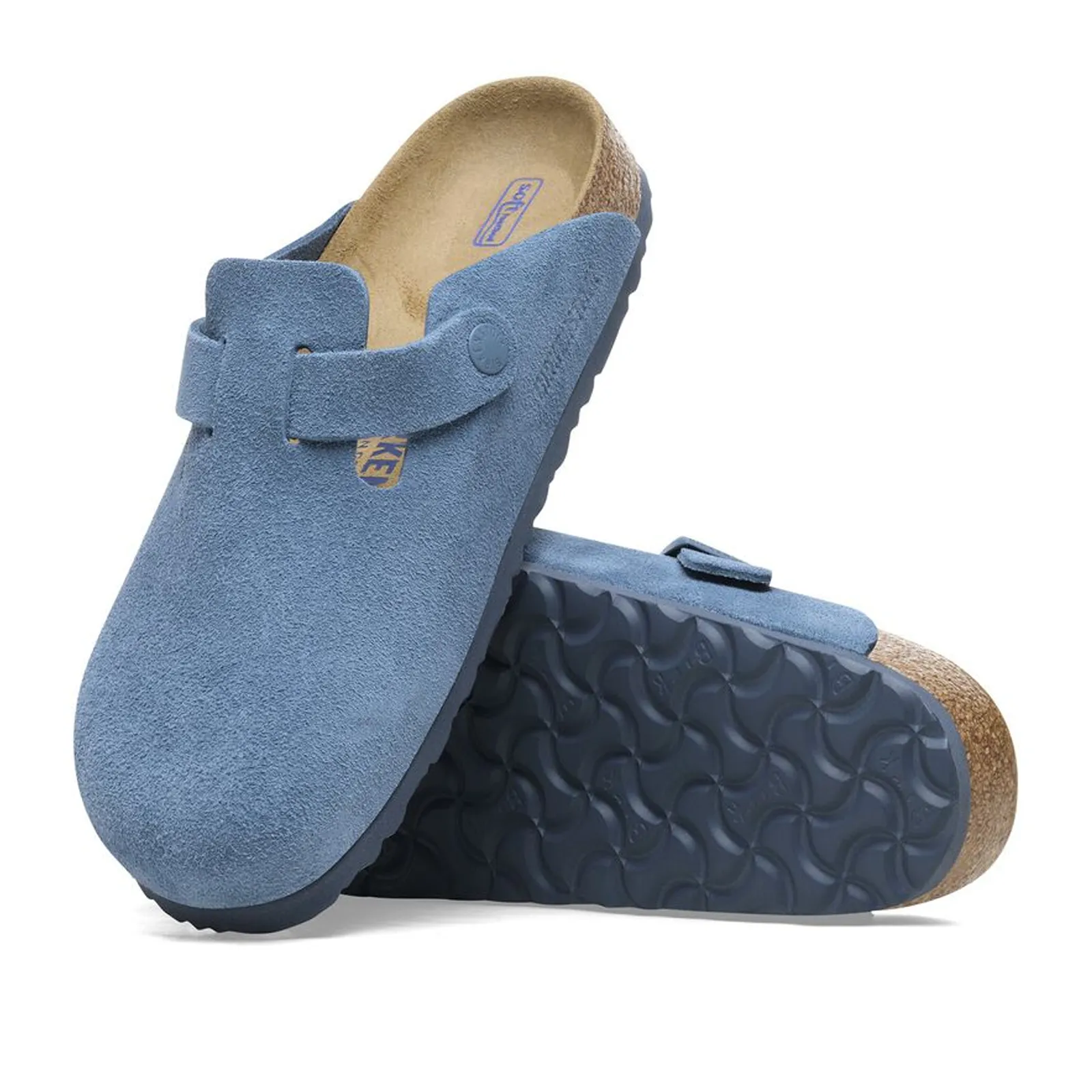 Birkenstock Boston Soft Footbed Clog (Women) - Elemental Blue Suede