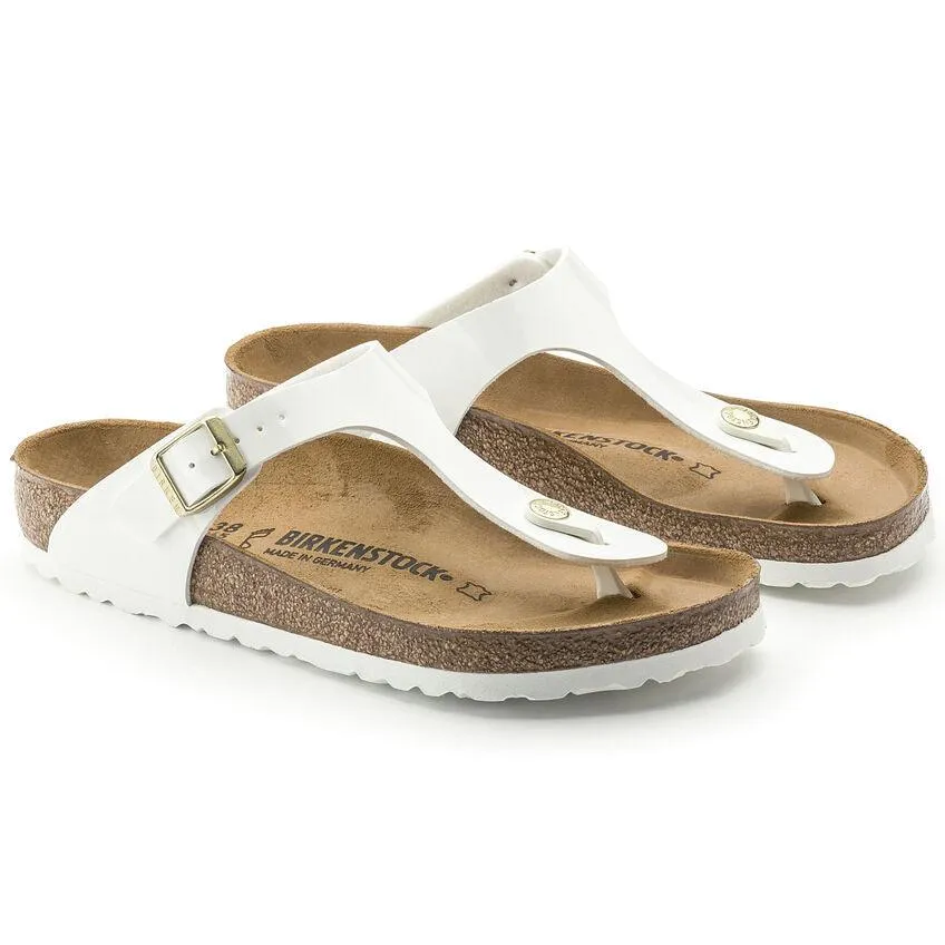 Birkenstock Gizeh Patent White Birko-Flor (Regular)