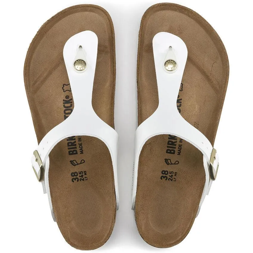 Birkenstock Gizeh Patent White Birko-Flor (Regular)