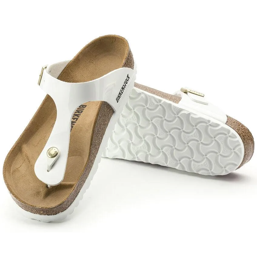 Birkenstock Gizeh Patent White Birko-Flor (Regular)