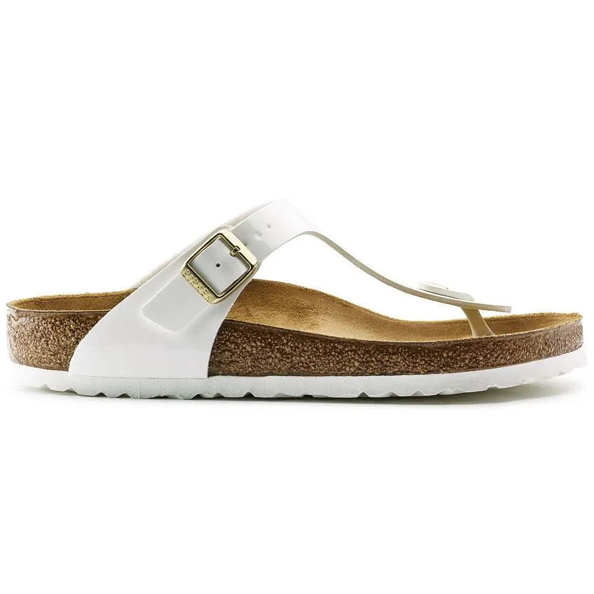 Birkenstock Gizeh Patent White Birko-Flor (Regular)