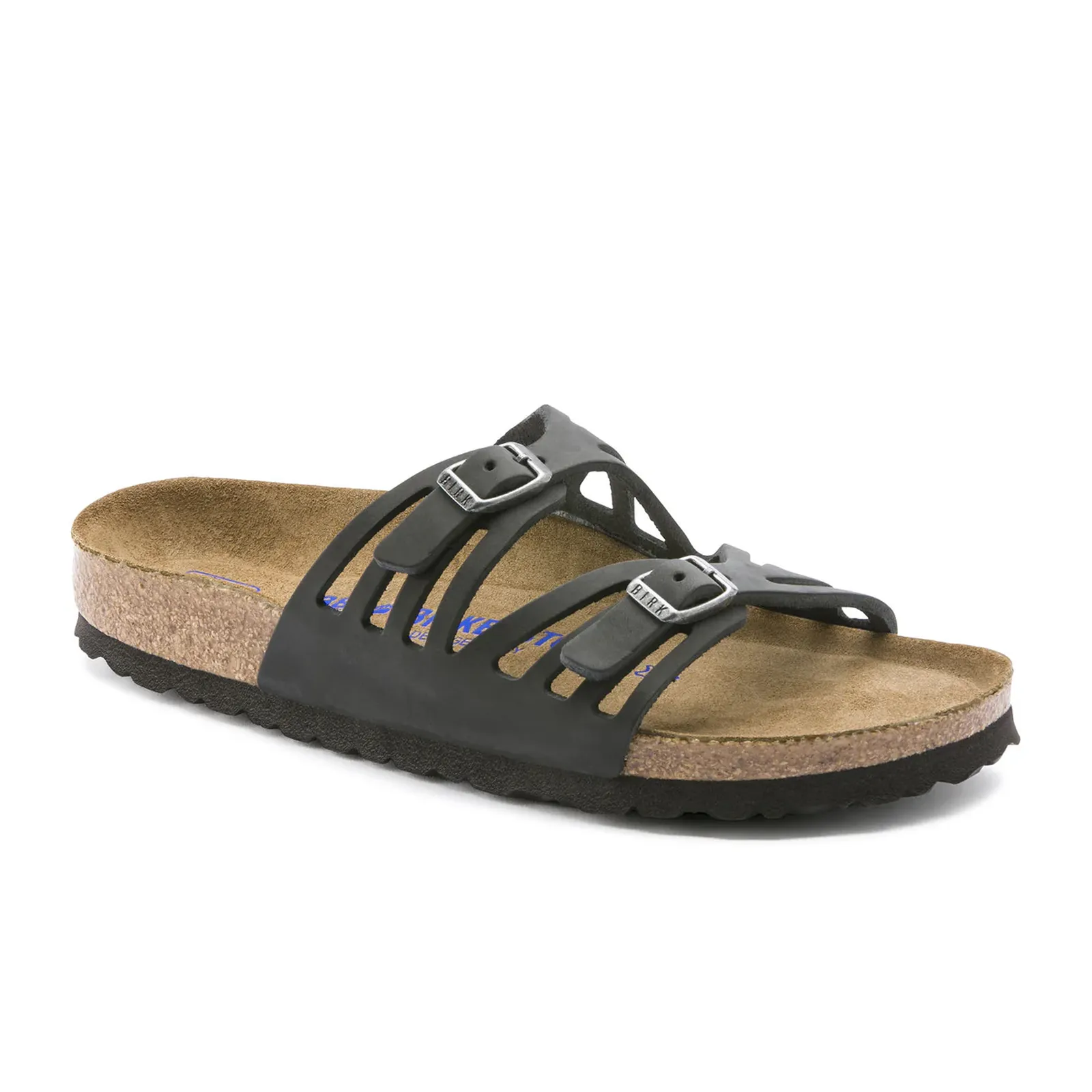 Birkenstock Granada Soft Footbed Slide Sandal (Women) - Black Oiled Leather