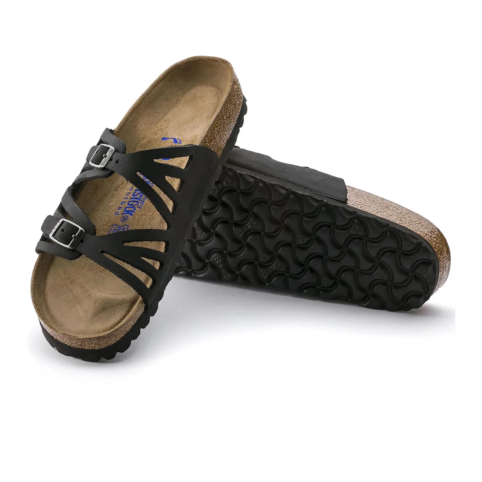 Birkenstock Granada Soft Footbed Slide Sandal (Women) - Black Oiled Leather